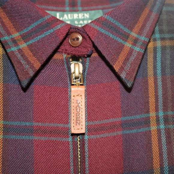 Ralph Lauren zip-up plaid flannel jacket 100% wool shell - Picture 5 of 8